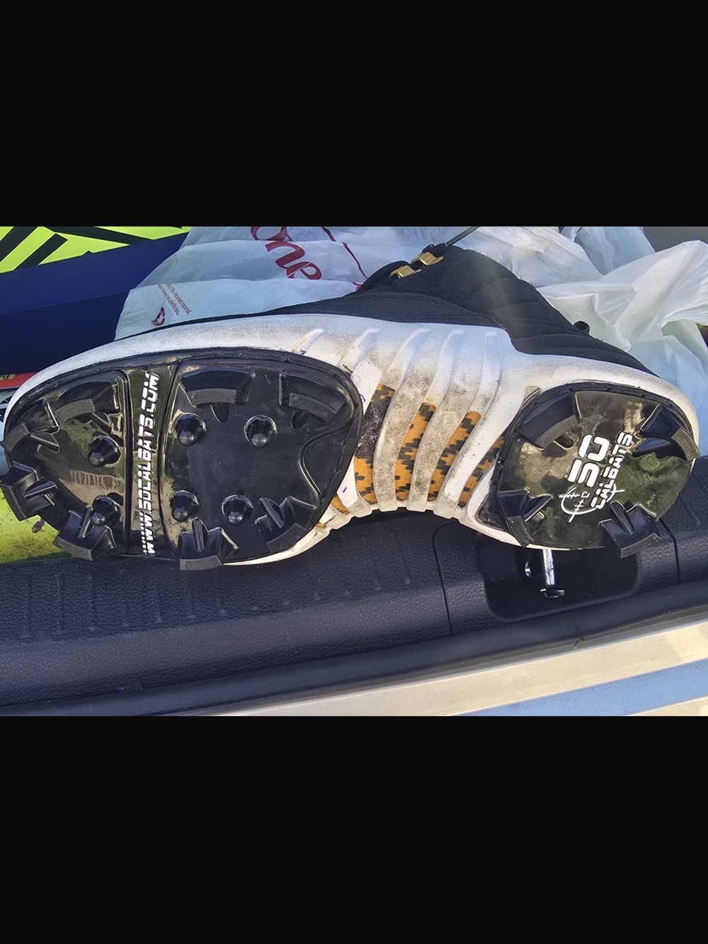 Jordan Men's Black and White Cleats